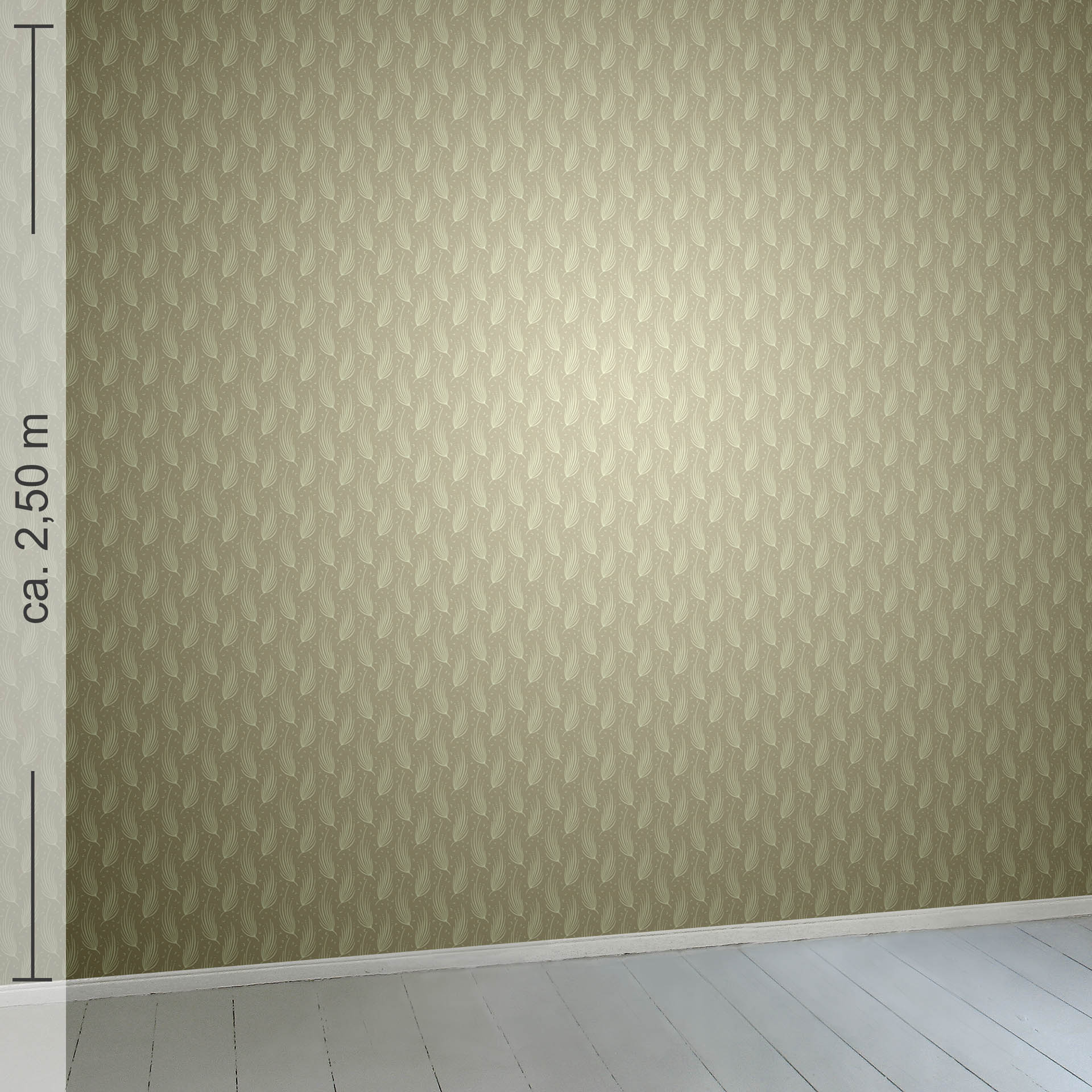 kleingemustert 1k, Raumansicht ca. 2,50 m x 2,50 m