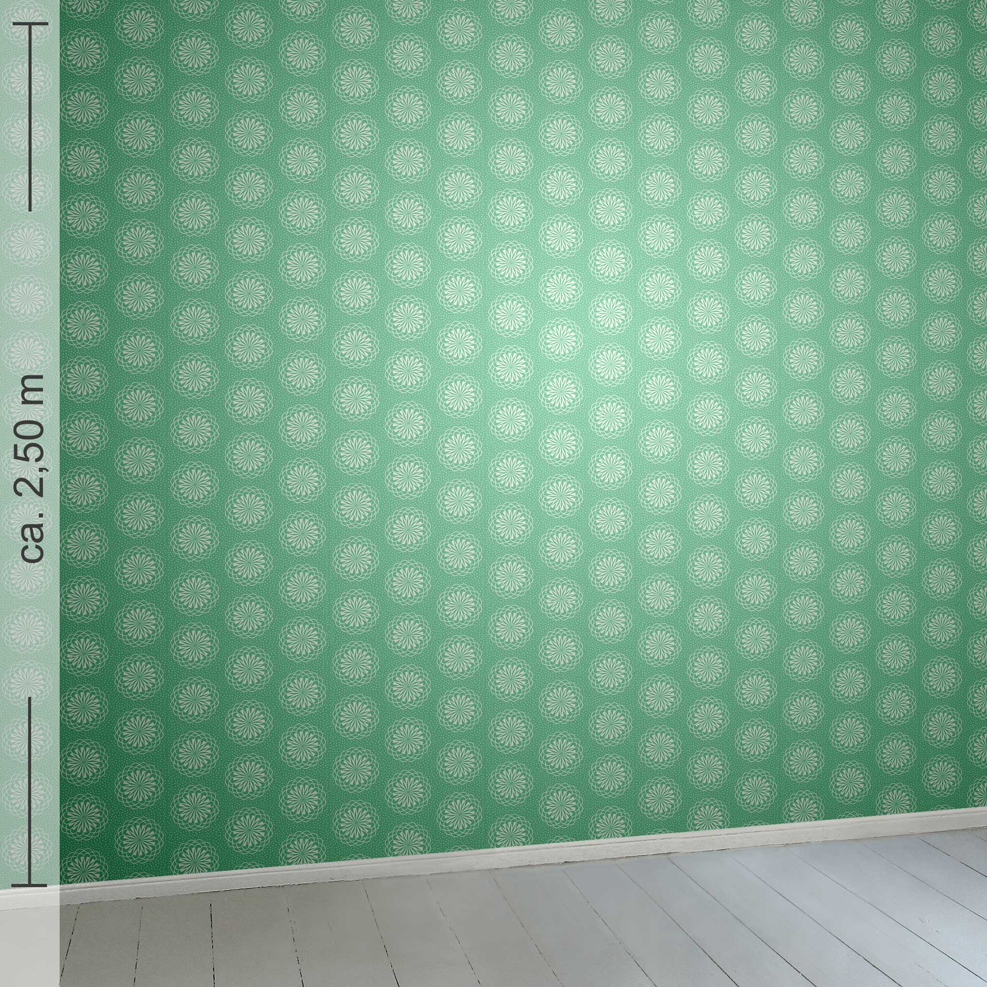 großgemustert 5k, Raumansicht ca. 2,50 m x 2,50 m