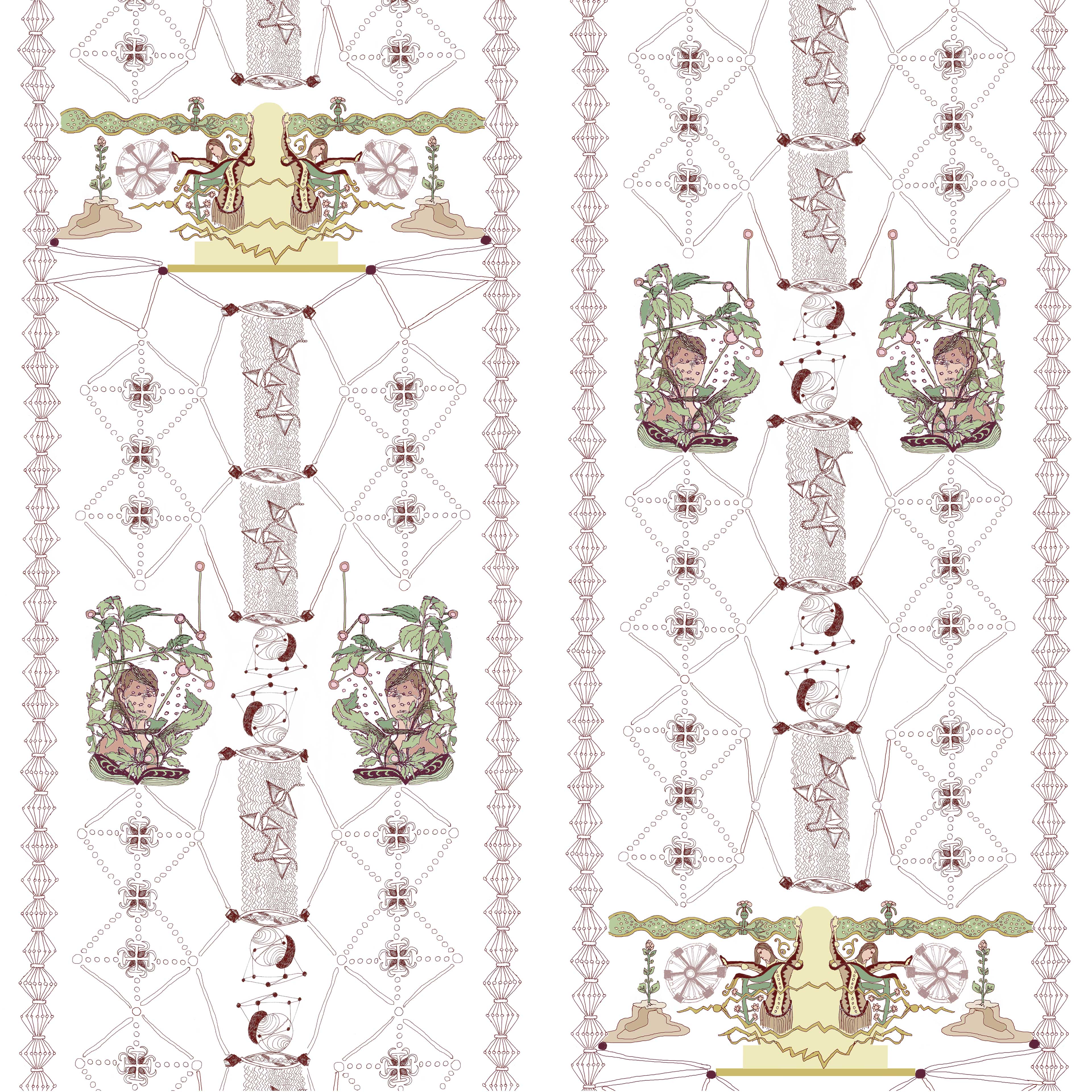 geometrisch 6h, eine Bahnbreite 50 cm