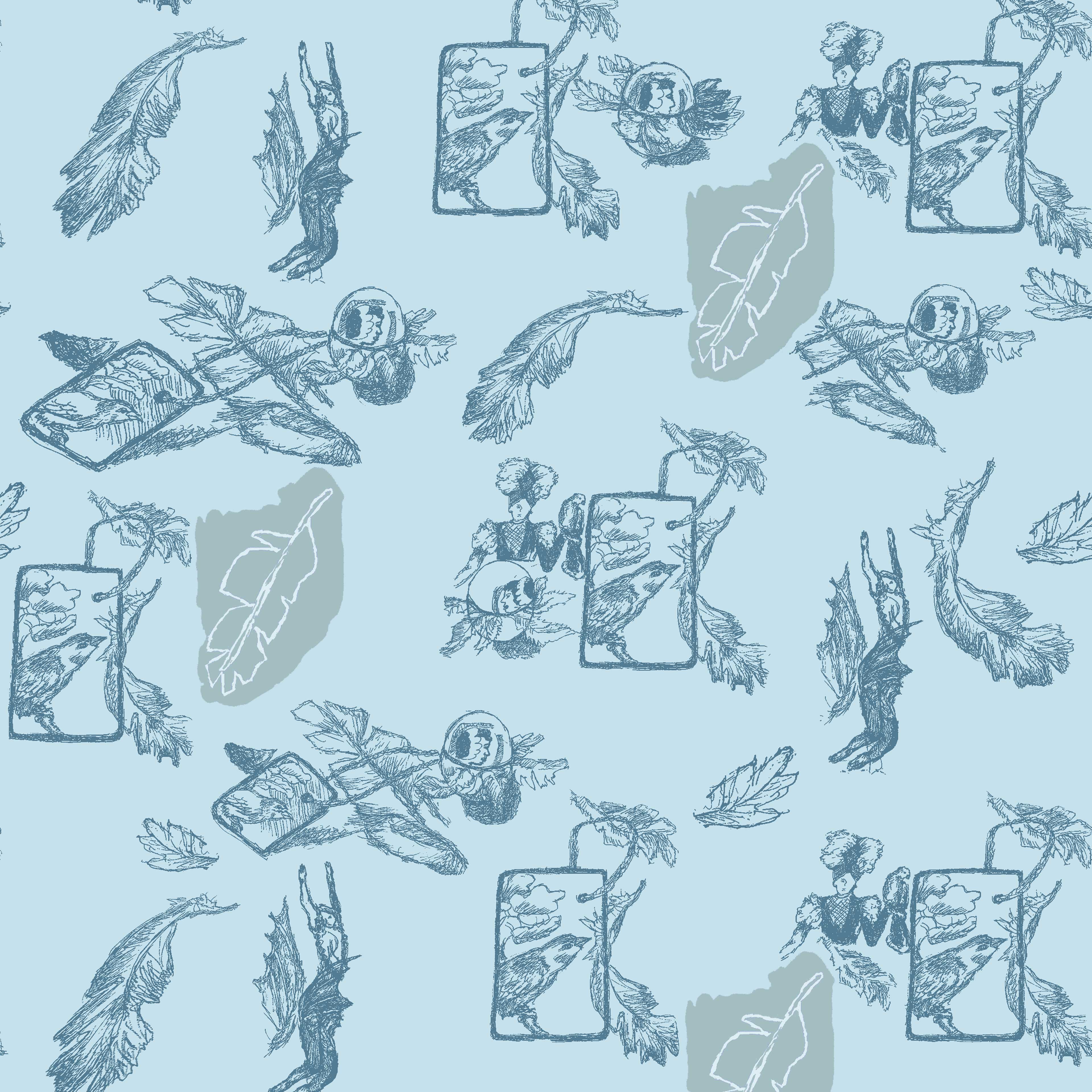 kleingemustert 1h, eine Bahnbreite 50 cm