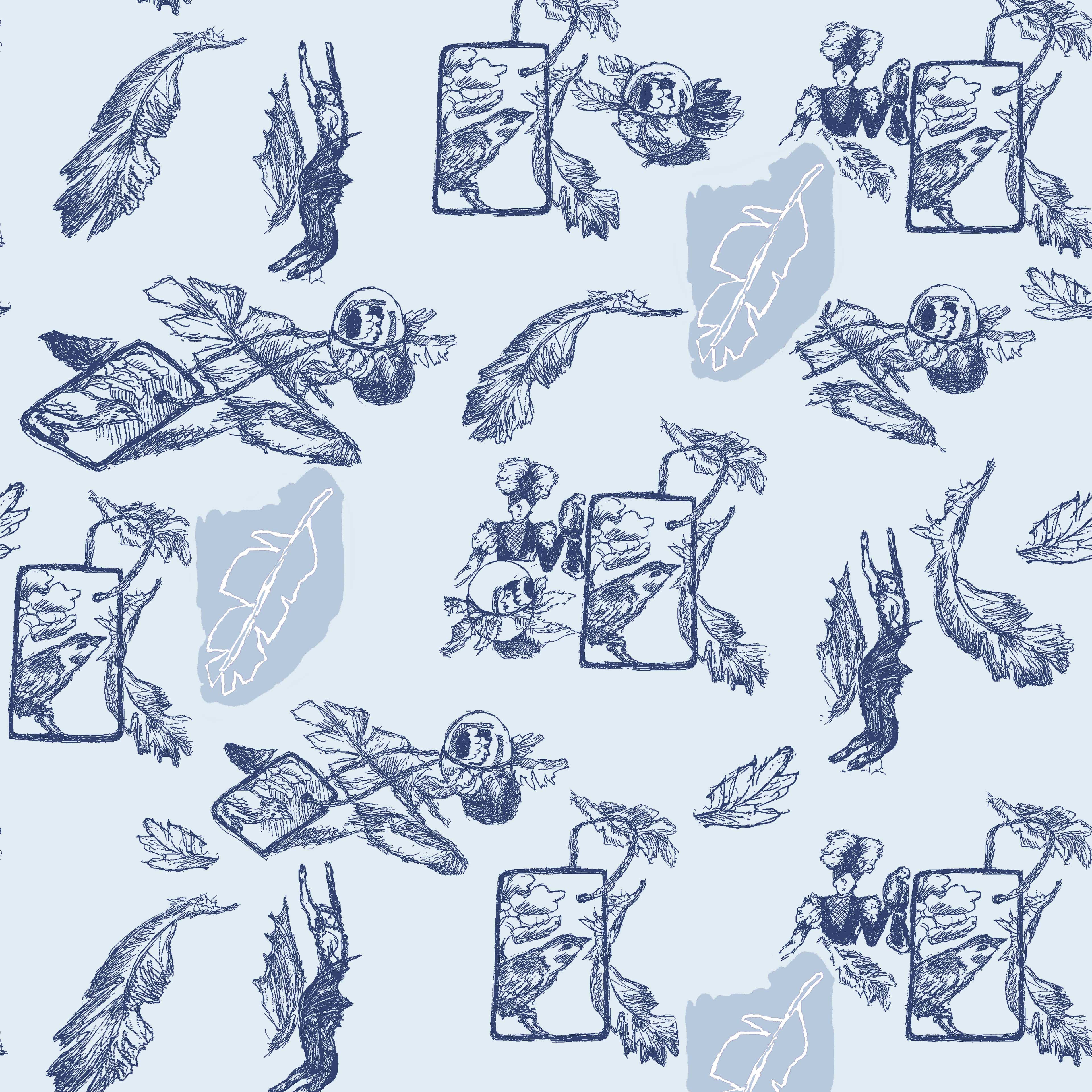 kleingemustert 2h, eine Bahnbreite 50 cm