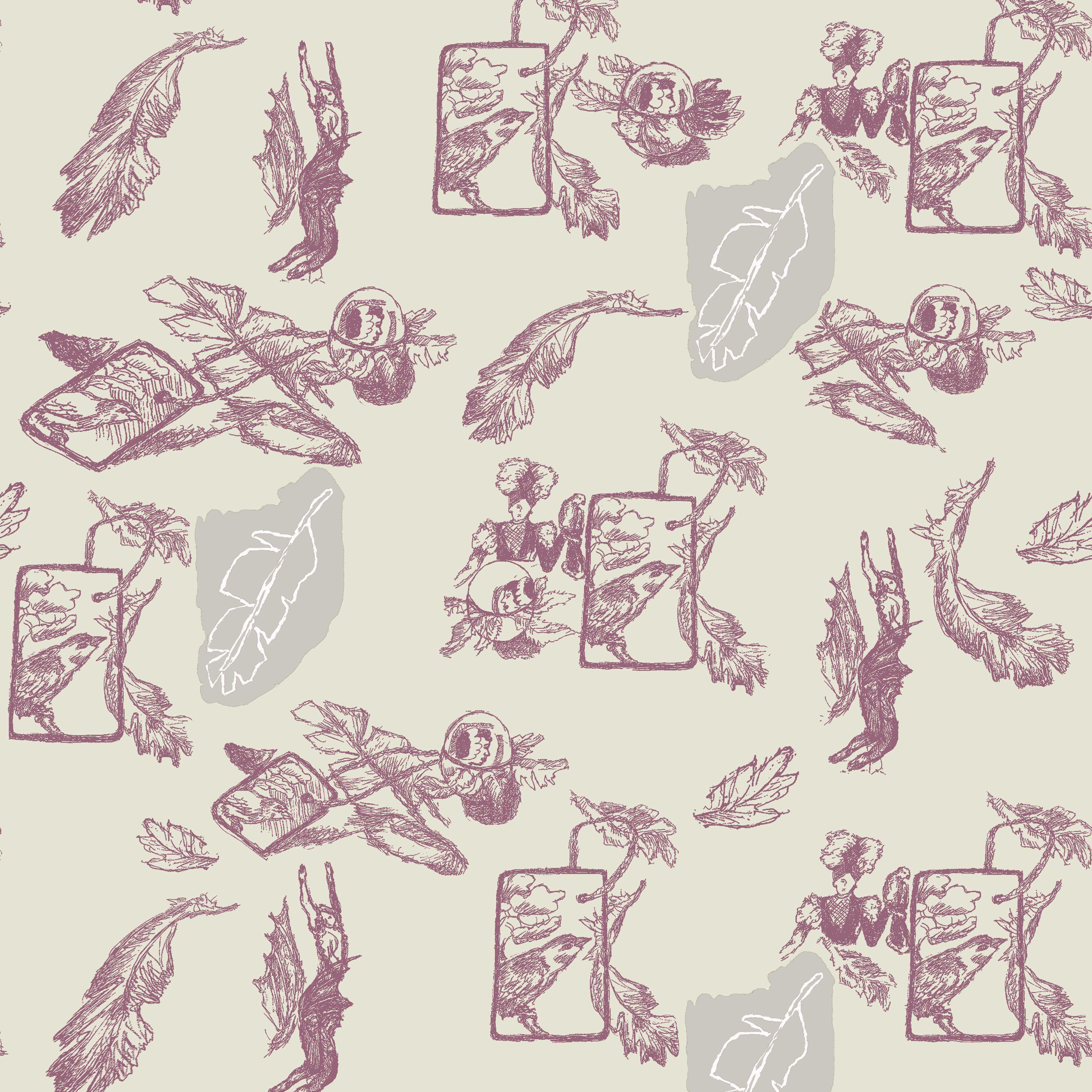 kleingemustert 4h, eine Bahnbreite 50 cm