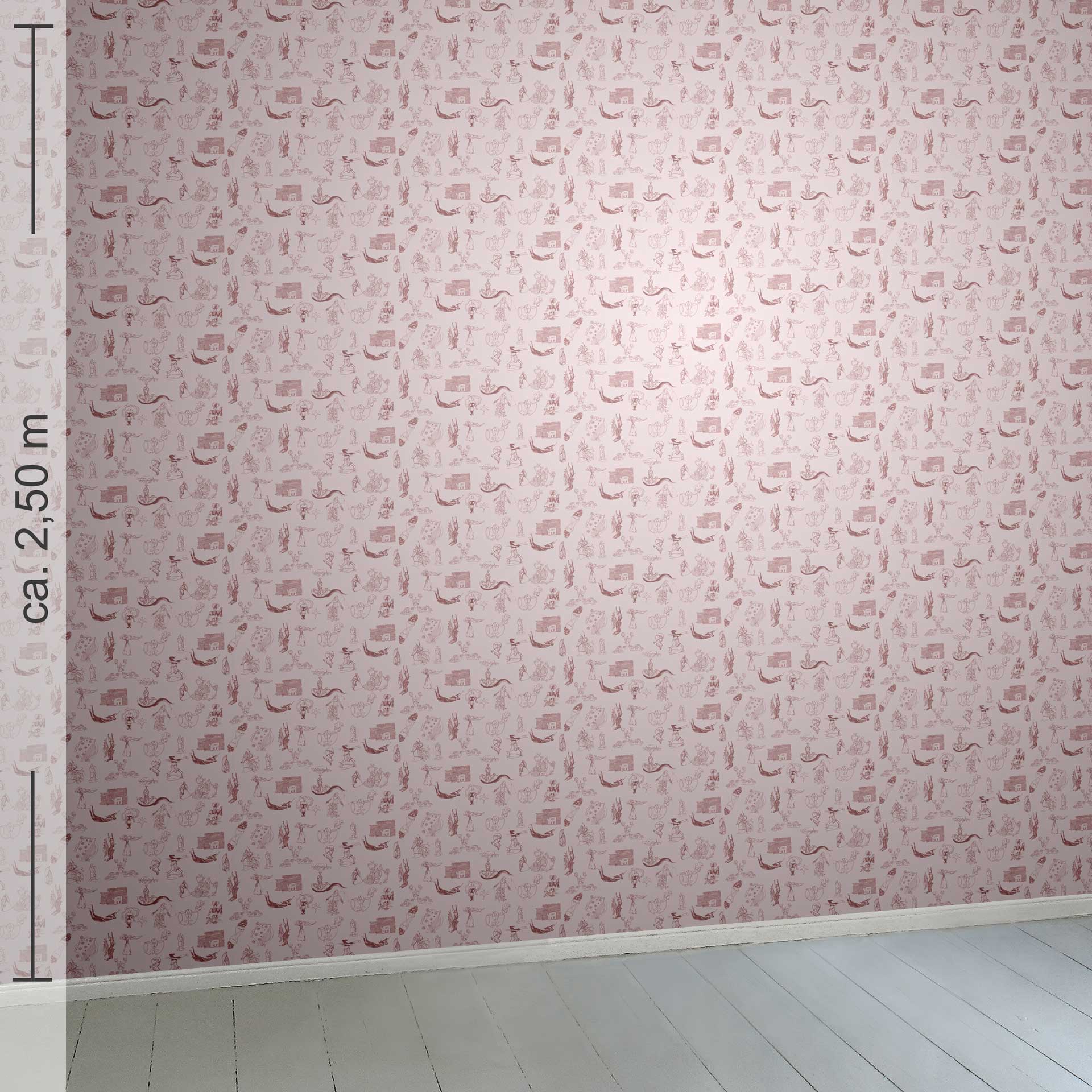 kleingemustert 10h, Raumansicht ca.2,50 m x 2,50 m