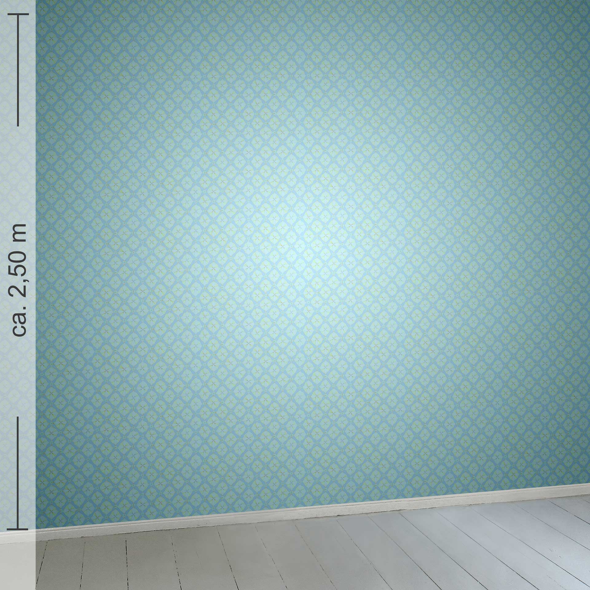 kleingemustert 11h, Raumansicht ca. 2,50 m x 2,50 m