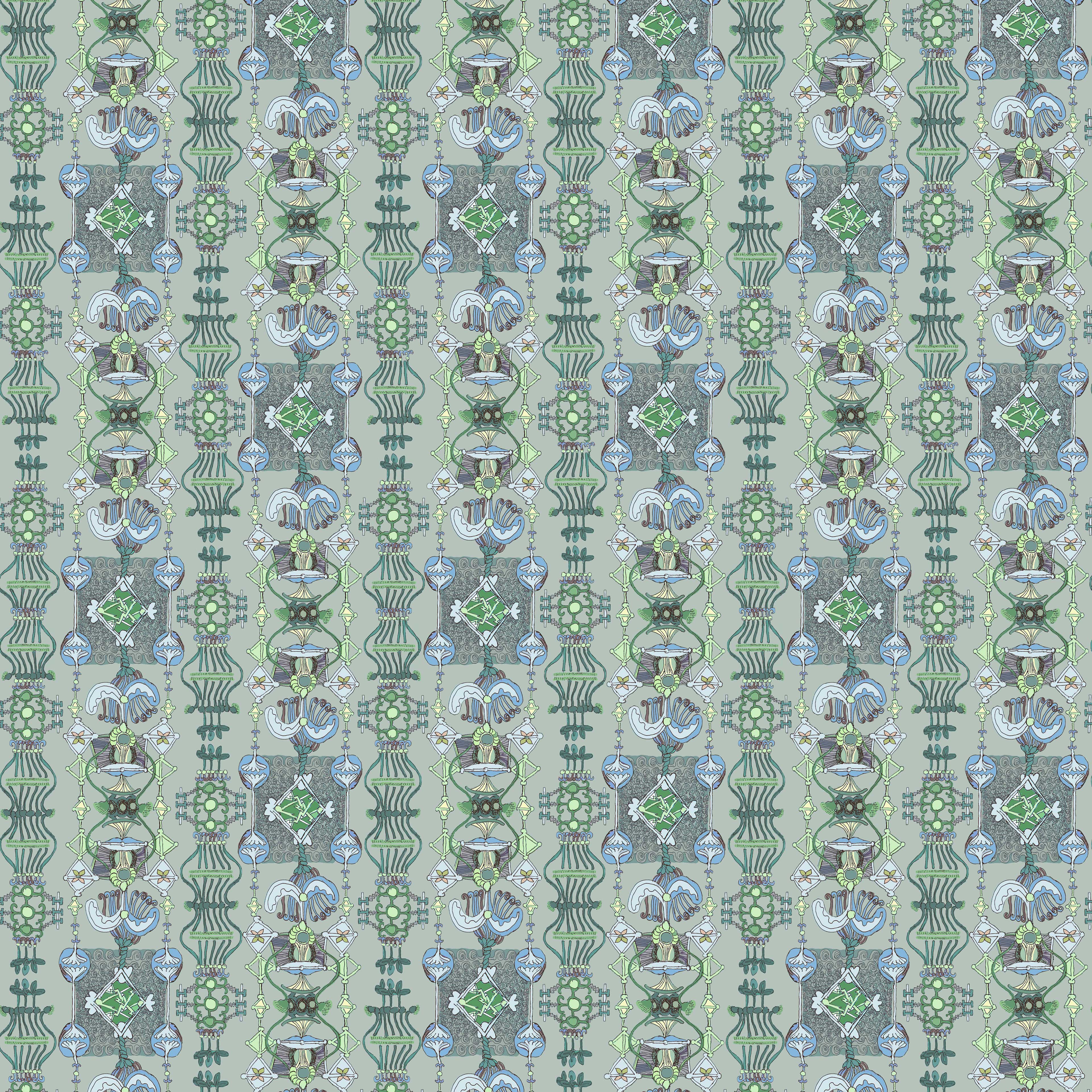 kleingemustert 17h, eine Bahnbreite 50 cm