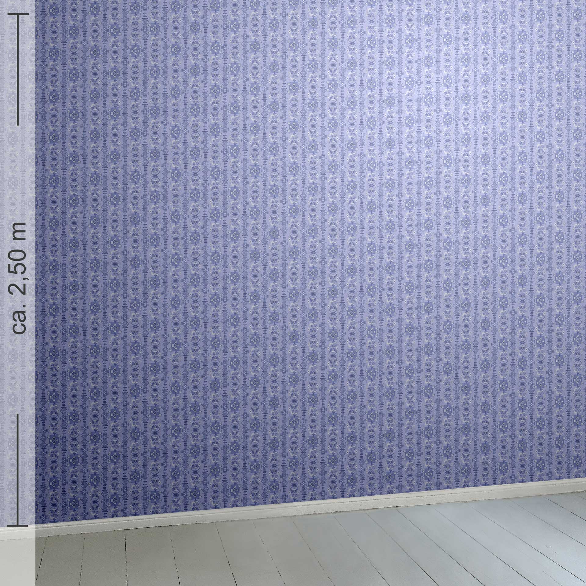 kleingemustert 19h, Raumansicht ca. 2,50 m 2,50 m